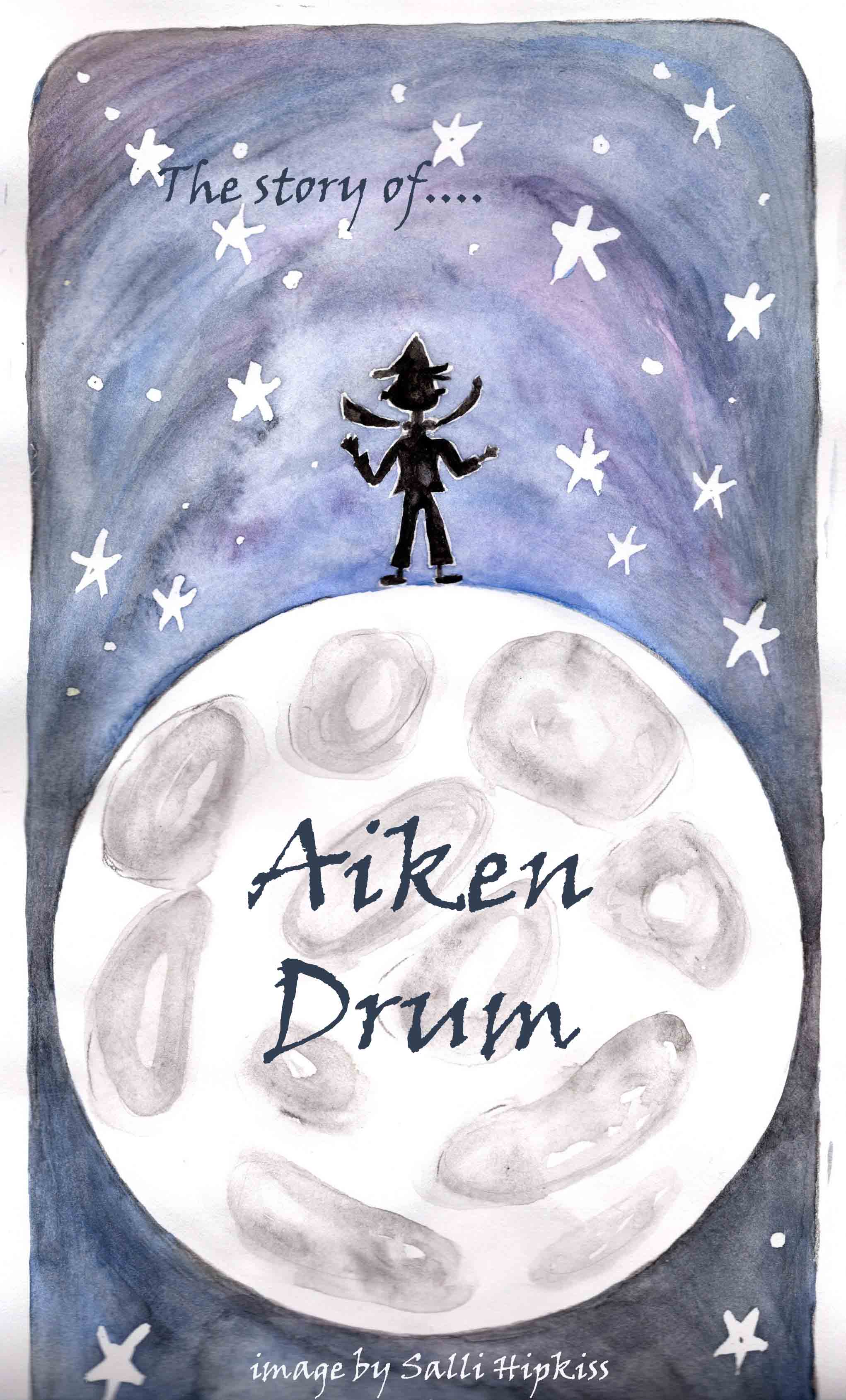 The story of Aiken Drum boy standing on top of the moon and waving