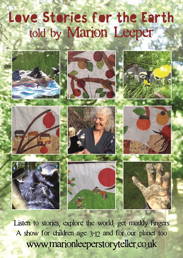flyer for show. 9 images against a woodland background